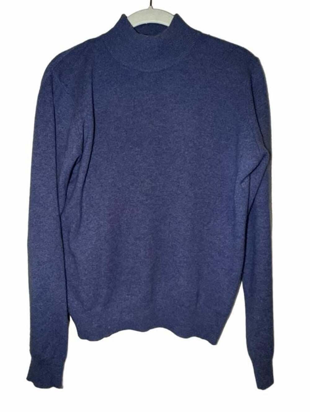 Charter Club 2-Ply Cashmere Blue Mock Turtleneck Sweater Small
